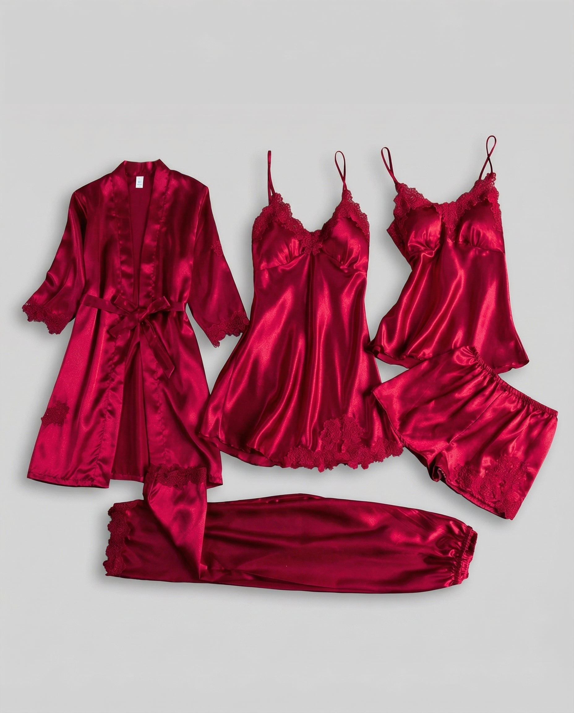 Set di pigiama di seta lussuoso da donna