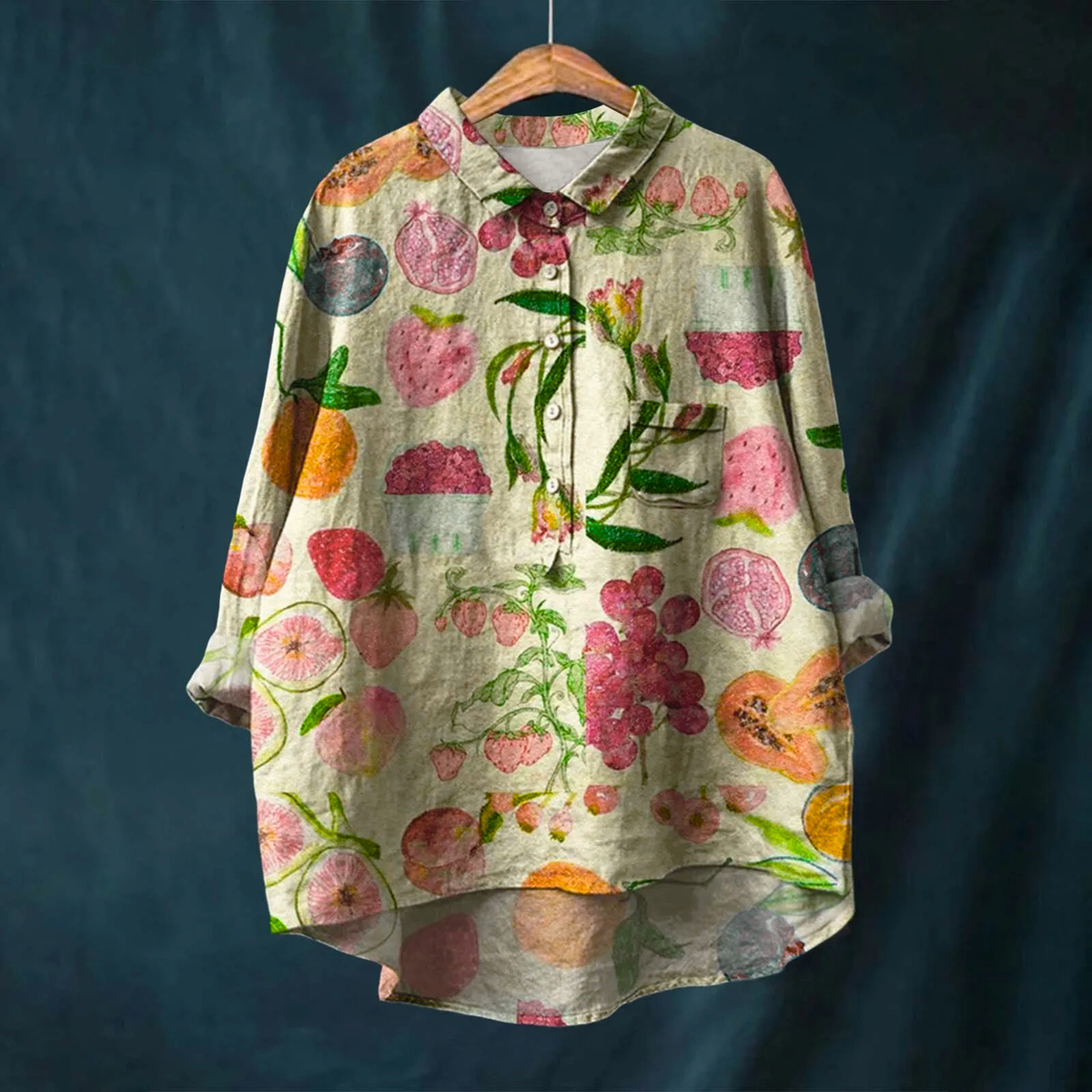 Roxana - Women's Floral Shirt with Button Front