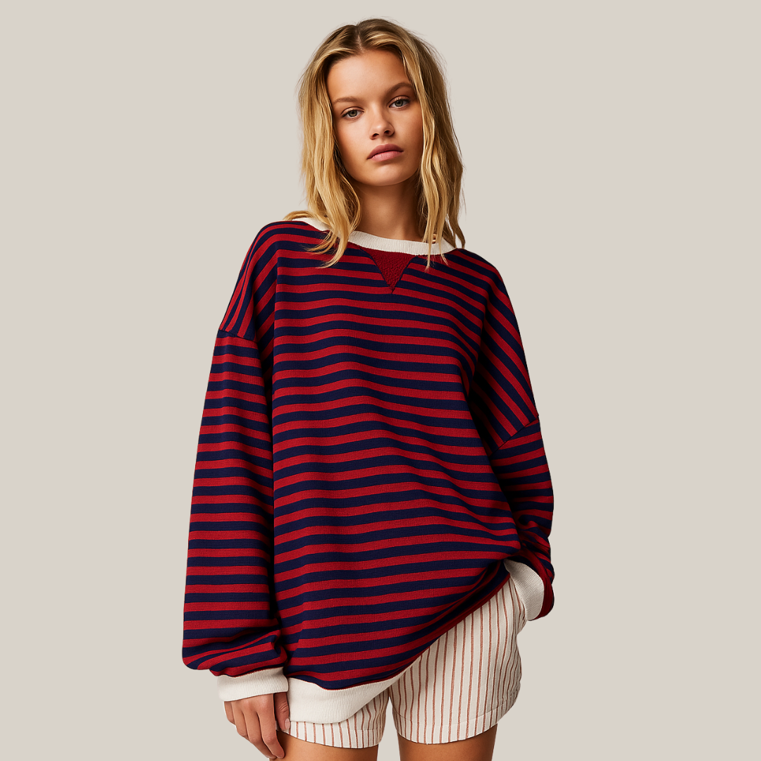 Zoe - Women's Oversized Striped Sweater - photo 4