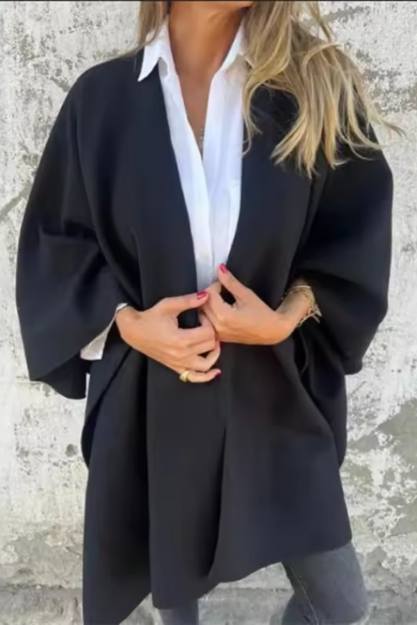 Libuse - Women's Draped Cape with Open Front