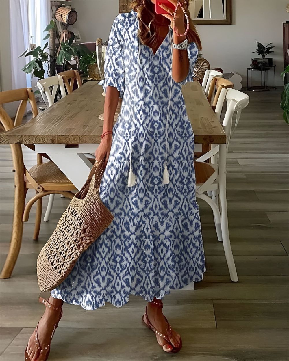 Isla | Women Bohemian V-Neck Maxi Dress - photo 1