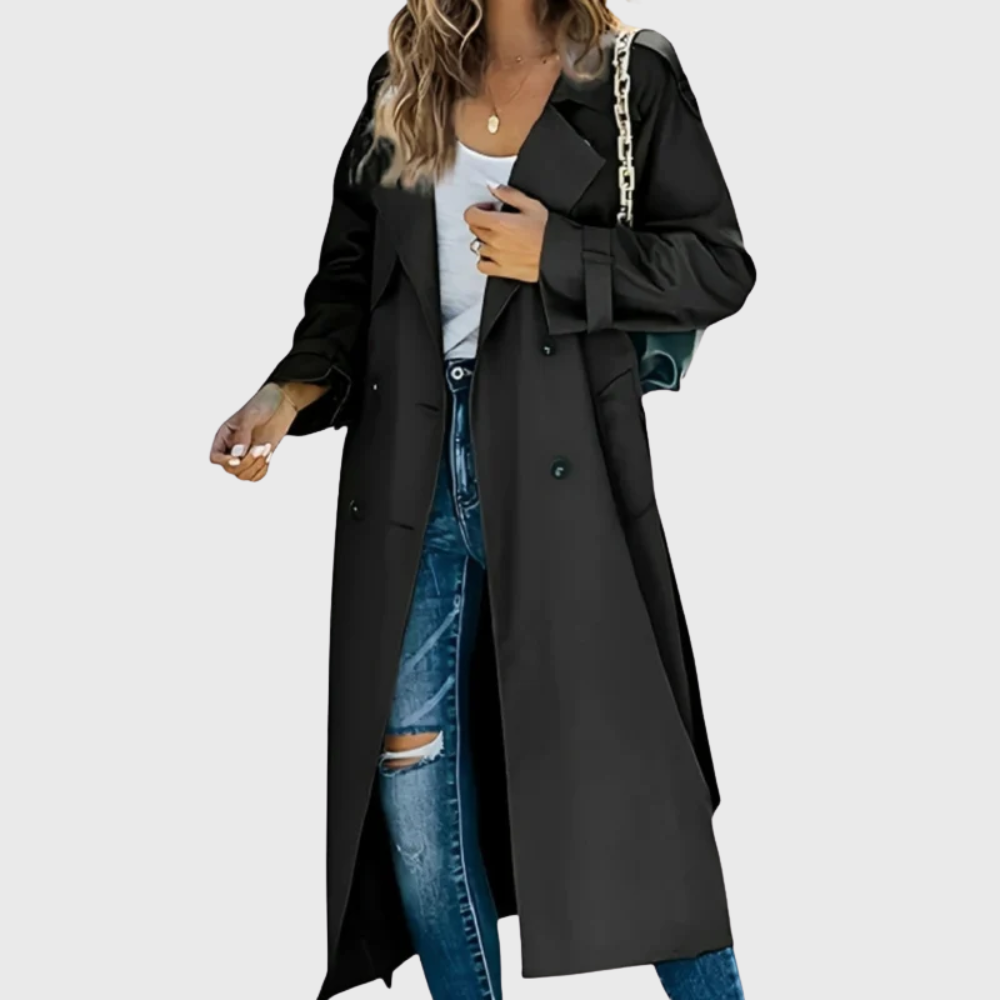 Women's Lightweight Water Resistant Trench Coat with Belt - photo 5
