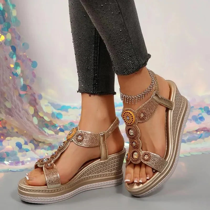 Vida - Women's Gem Wedge Sandals - photo 5
