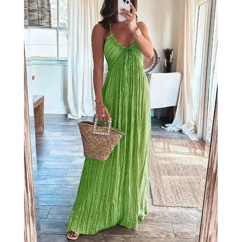Women's Elara Lightweight Flowy Pleated Summer Maxi Dress - photo 3