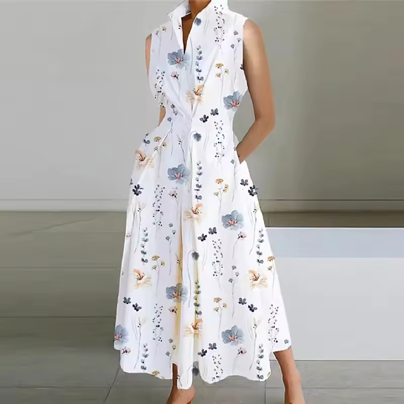 Women's Button-Down Shirt Dress with Cinched Waist - photo 2