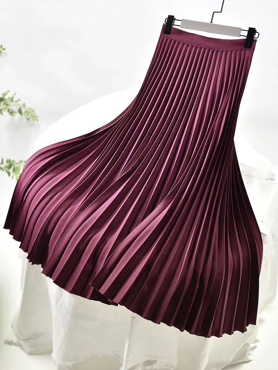 Jupe Midi Plissée Élégante pour Femme