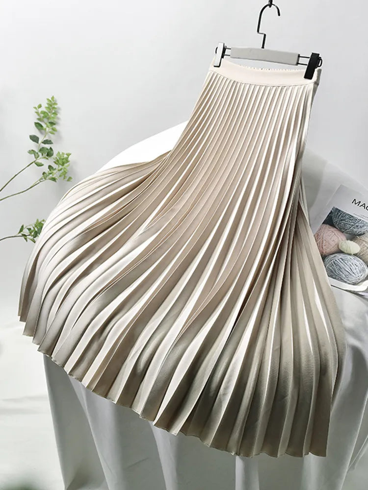 Jupe Midi Plissée Élégante pour Femme