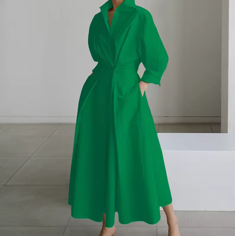 Women's Button-Down Shirt Dress with Cinched Waist - photo 10