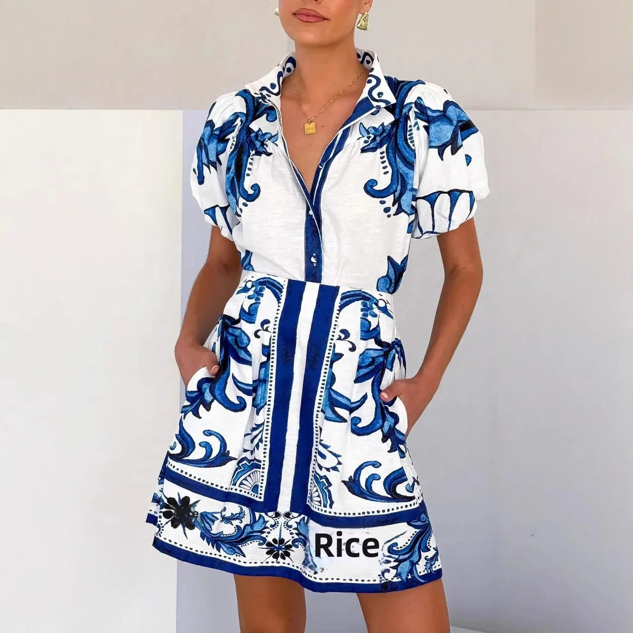 Kelsey - Abito da cocktail floreale in lino da donna