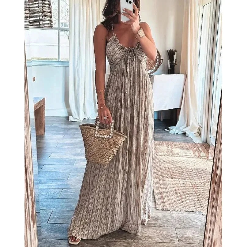 Women's Elara Lightweight Flowy Pleated Summer Maxi Dress - photo 4