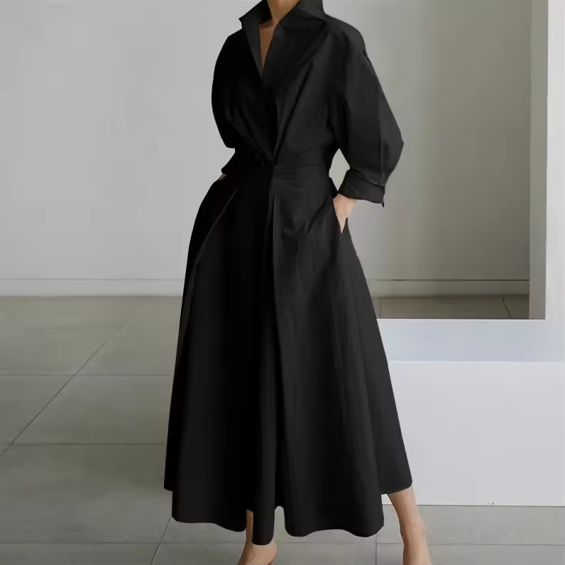 Women's Button-Down Shirt Dress with Cinched Waist - photo 1