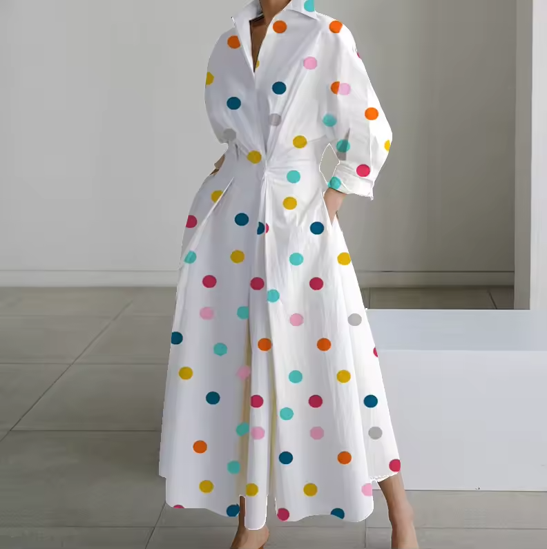 Women's Button-Down Shirt Dress with Cinched Waist - photo 5