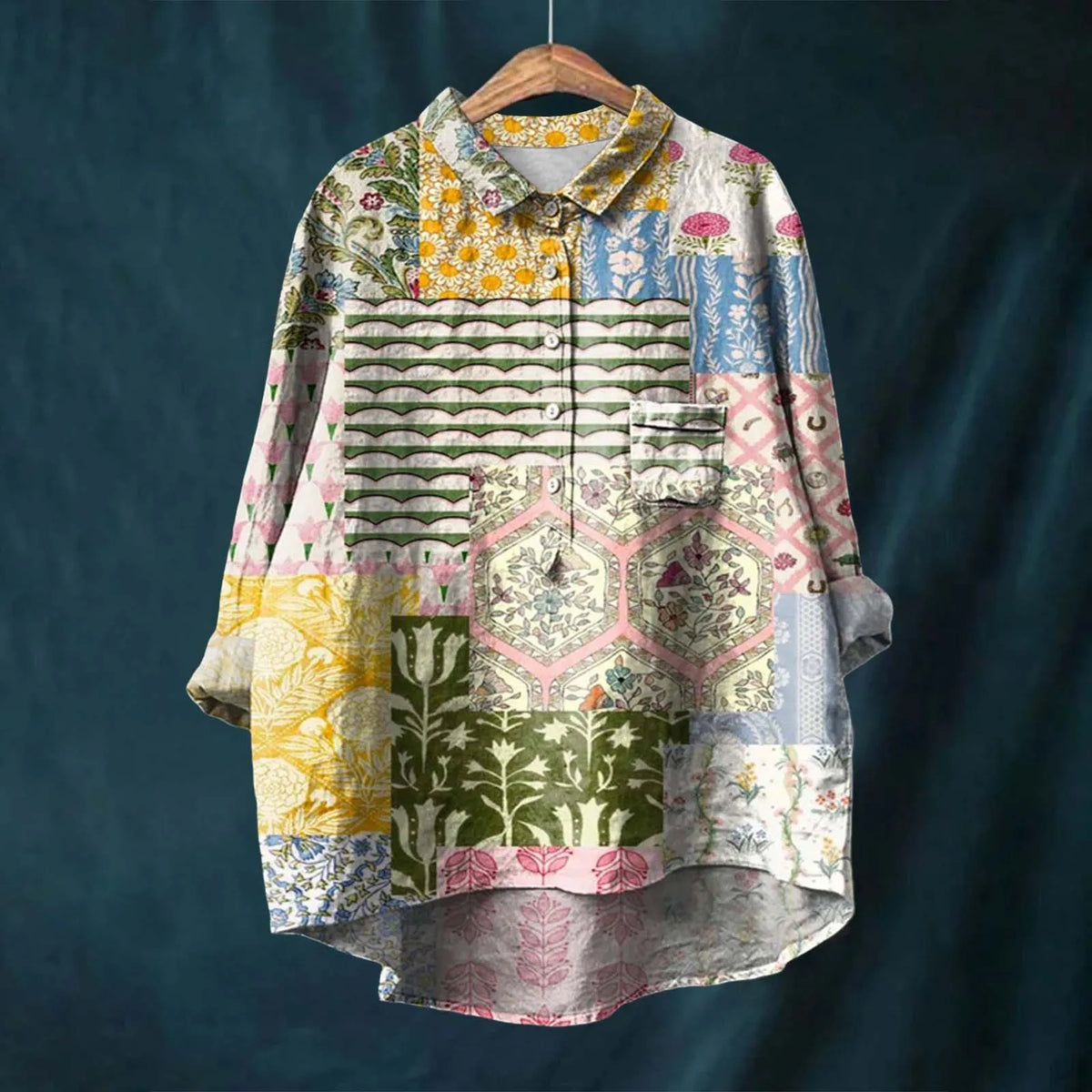 Roxana - Women's Floral Shirt with Button Front