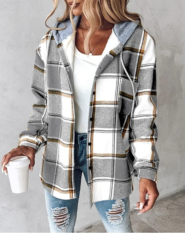 Jessamine - Women's Overshirt Shacket with Hood - photo 11