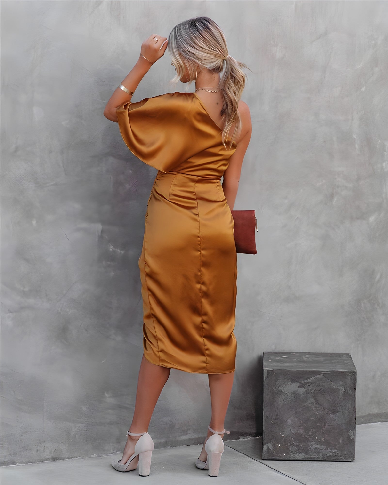 Celeste - Vestito prendisole da cocktail in seta da donna