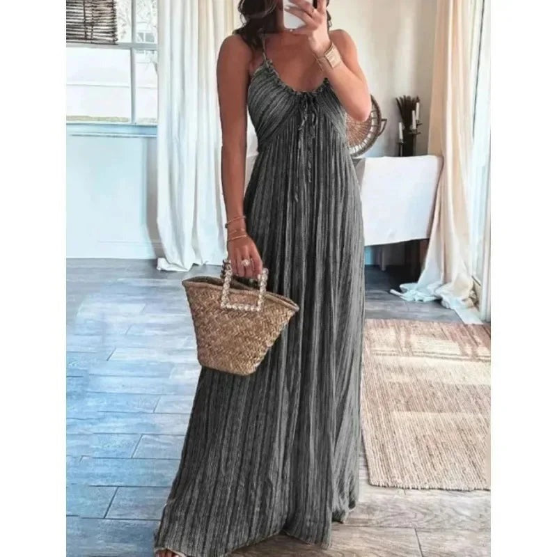 Women's Elara Lightweight Flowy Pleated Summer Maxi Dress - photo 2