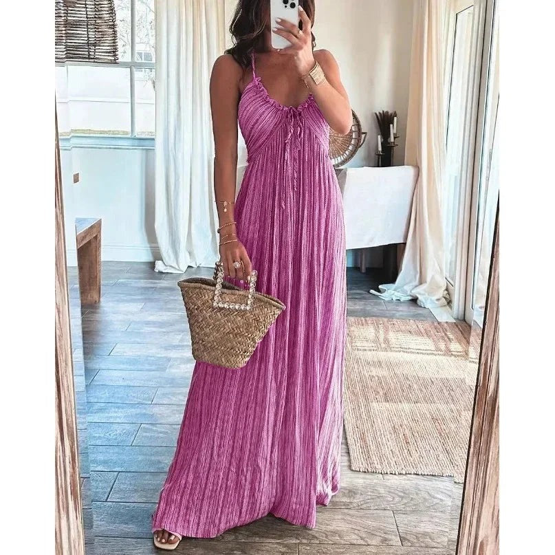 Women's Elara Lightweight Flowy Pleated Summer Maxi Dress - photo 1