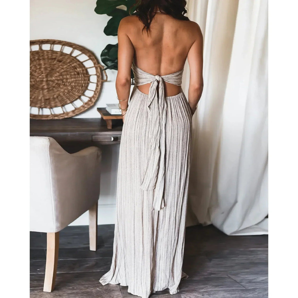 Women's Elara Lightweight Flowy Pleated Summer Maxi Dress - photo 8