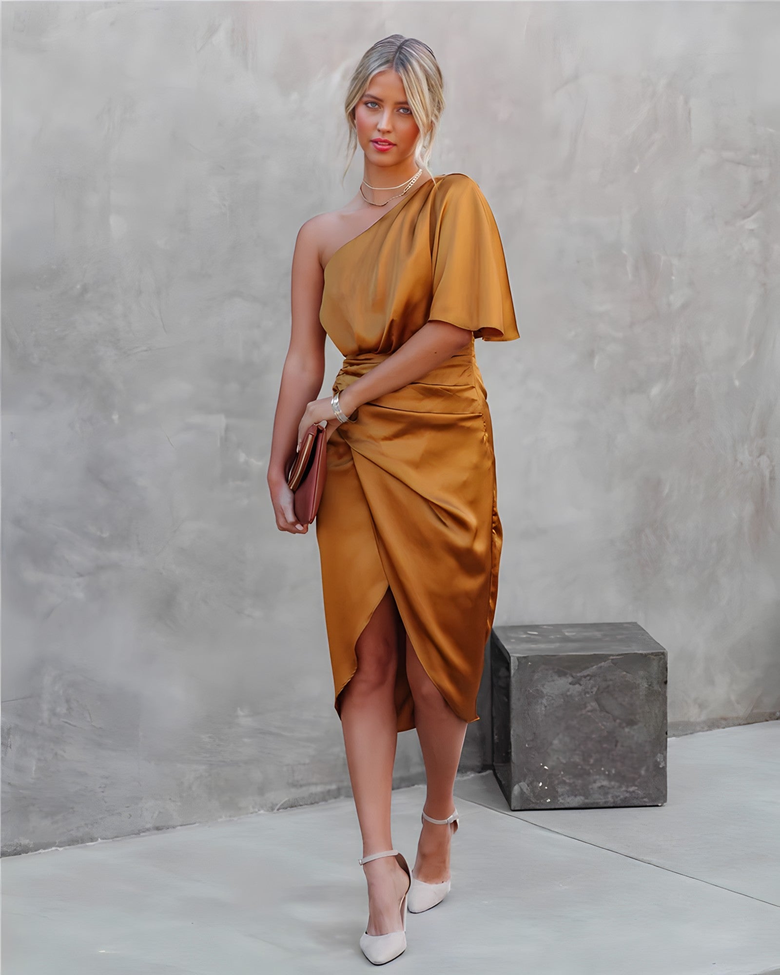 Celeste - Vestito prendisole da cocktail in seta da donna