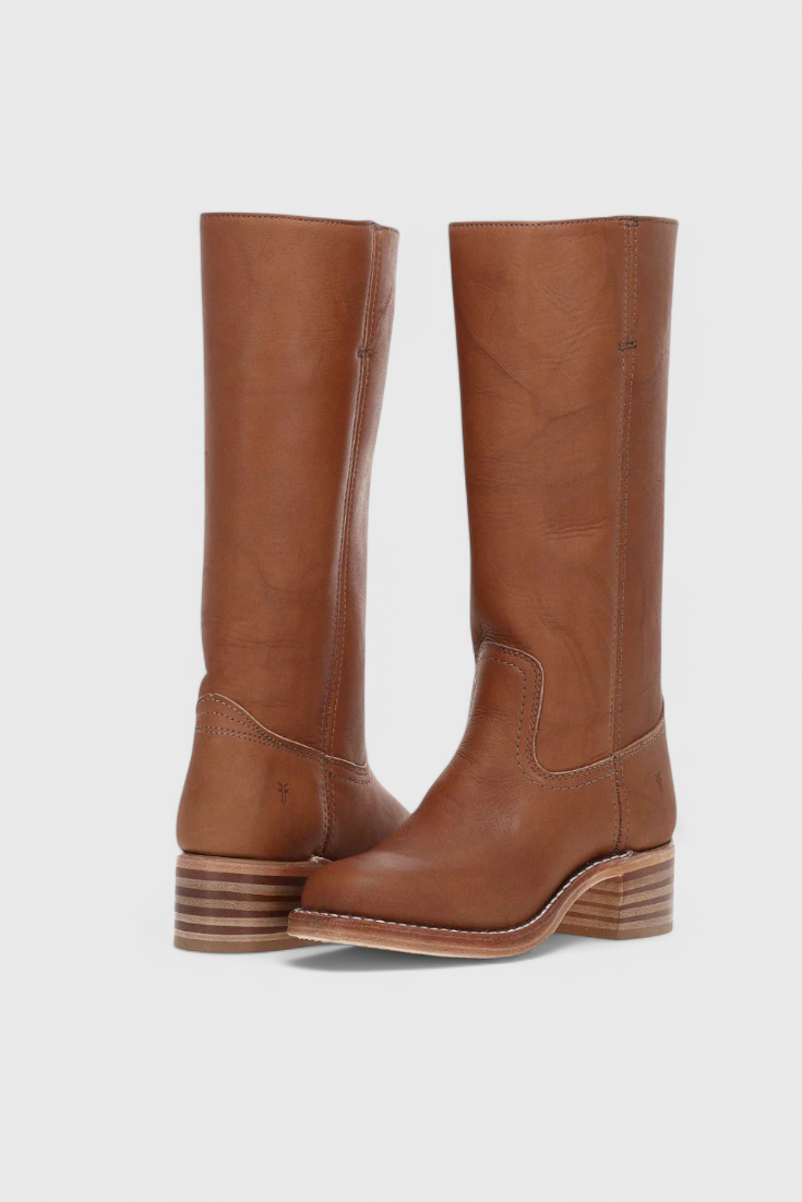 Ella - Women's Leather Knee-High Boots with Heels - photo 1