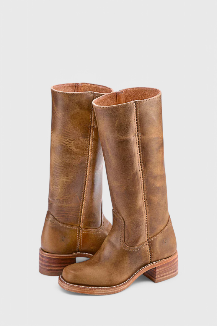 Ella - Women's Leather Knee-High Boots with Heels - photo 5