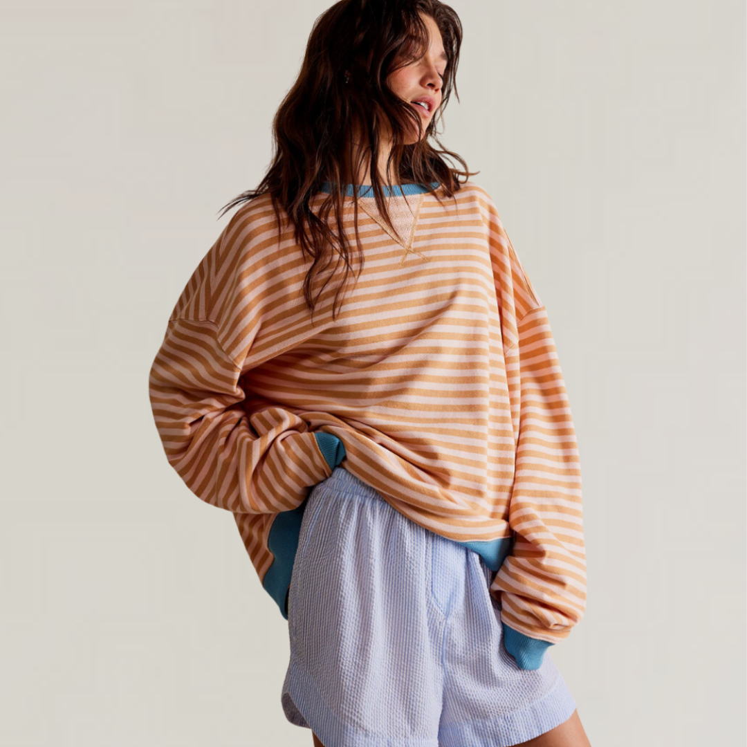 Zoe - Women's Oversized Striped Sweater - photo 3