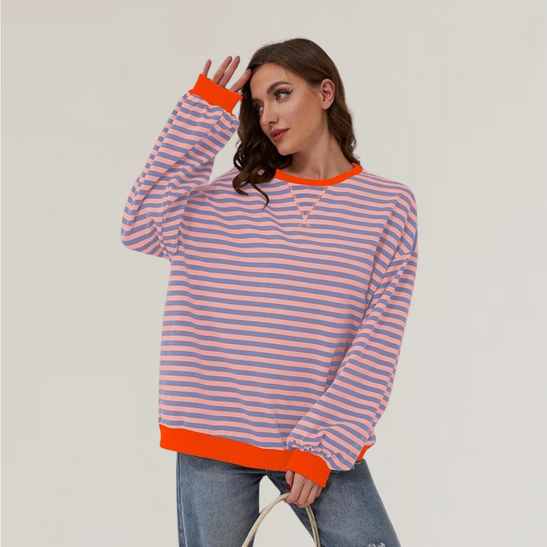 Zoe - Women's Oversized Striped Sweater - photo 6