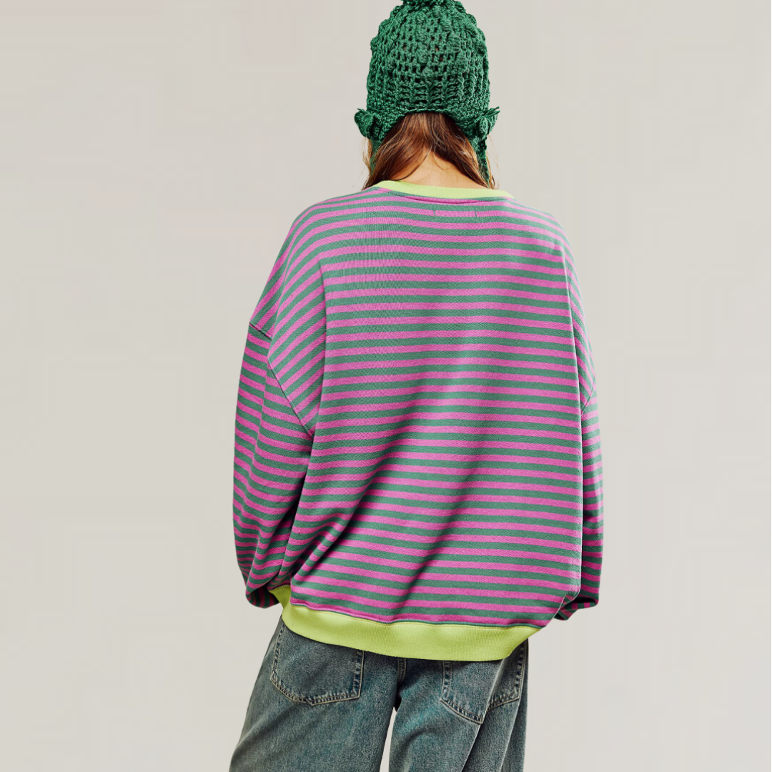 Zoe - Women's Oversized Striped Sweater - photo 8