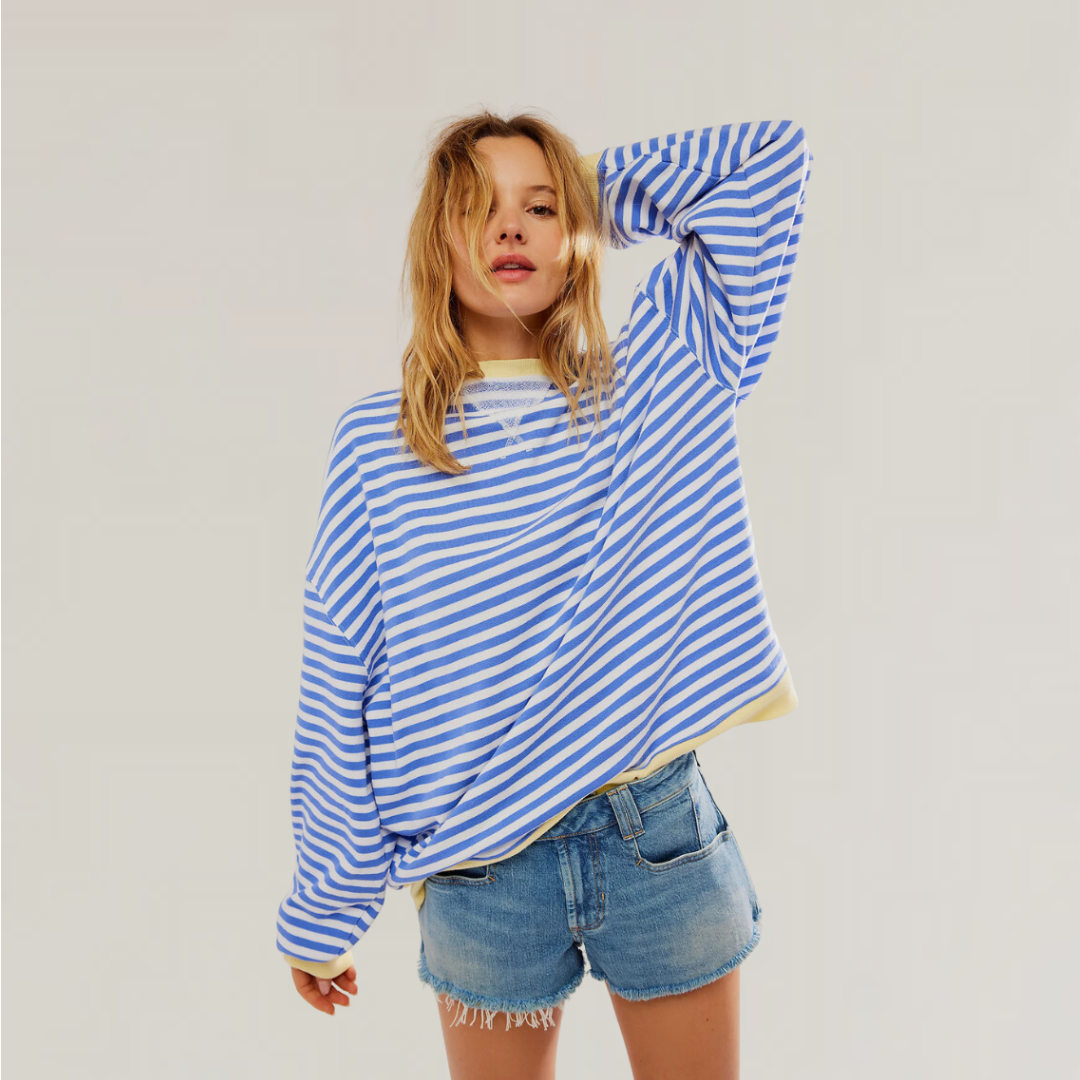 Zoe - Women's Oversized Striped Sweater - photo 1