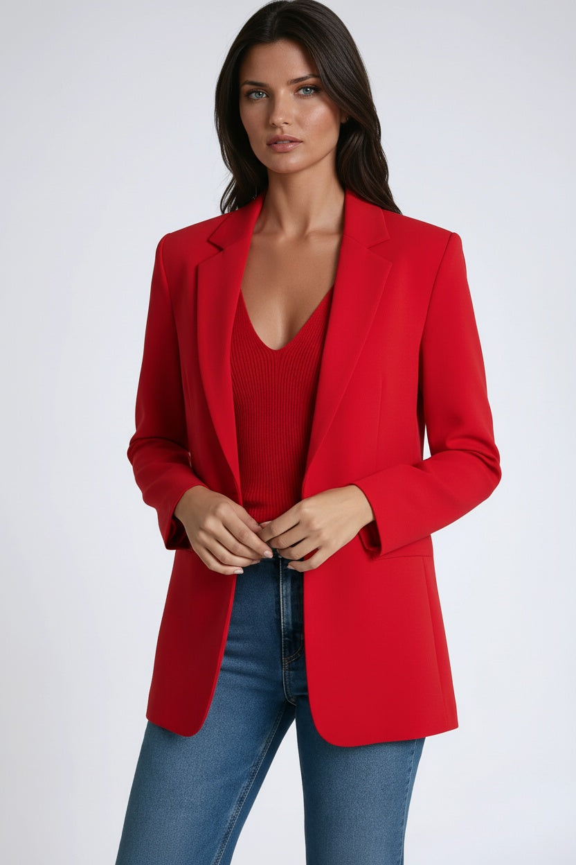 Bohdana - Women's Longline Blazer with Open Front