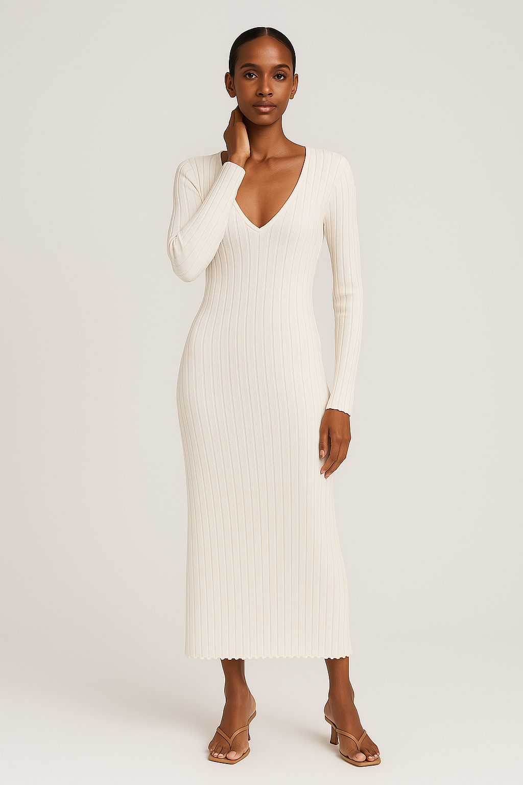 Women's Ribbed Knit Sweater Dress - photo 1
