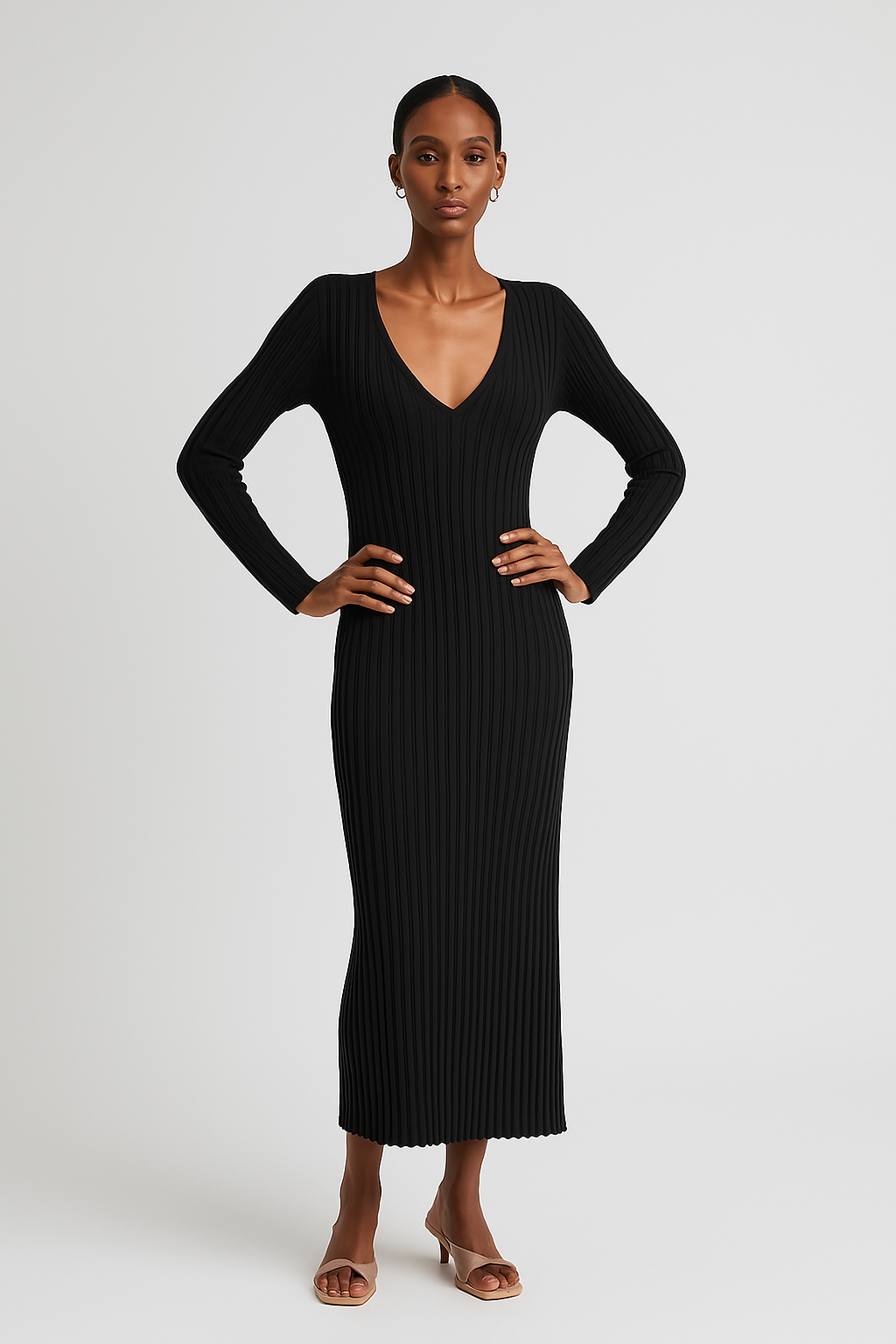 Women's Ribbed Knit Sweater Dress - photo 2