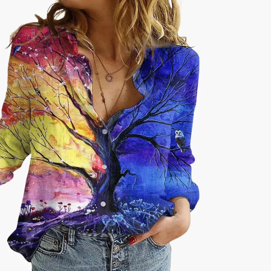 Gabriela - Women's Silk Blouse with Regular Fit