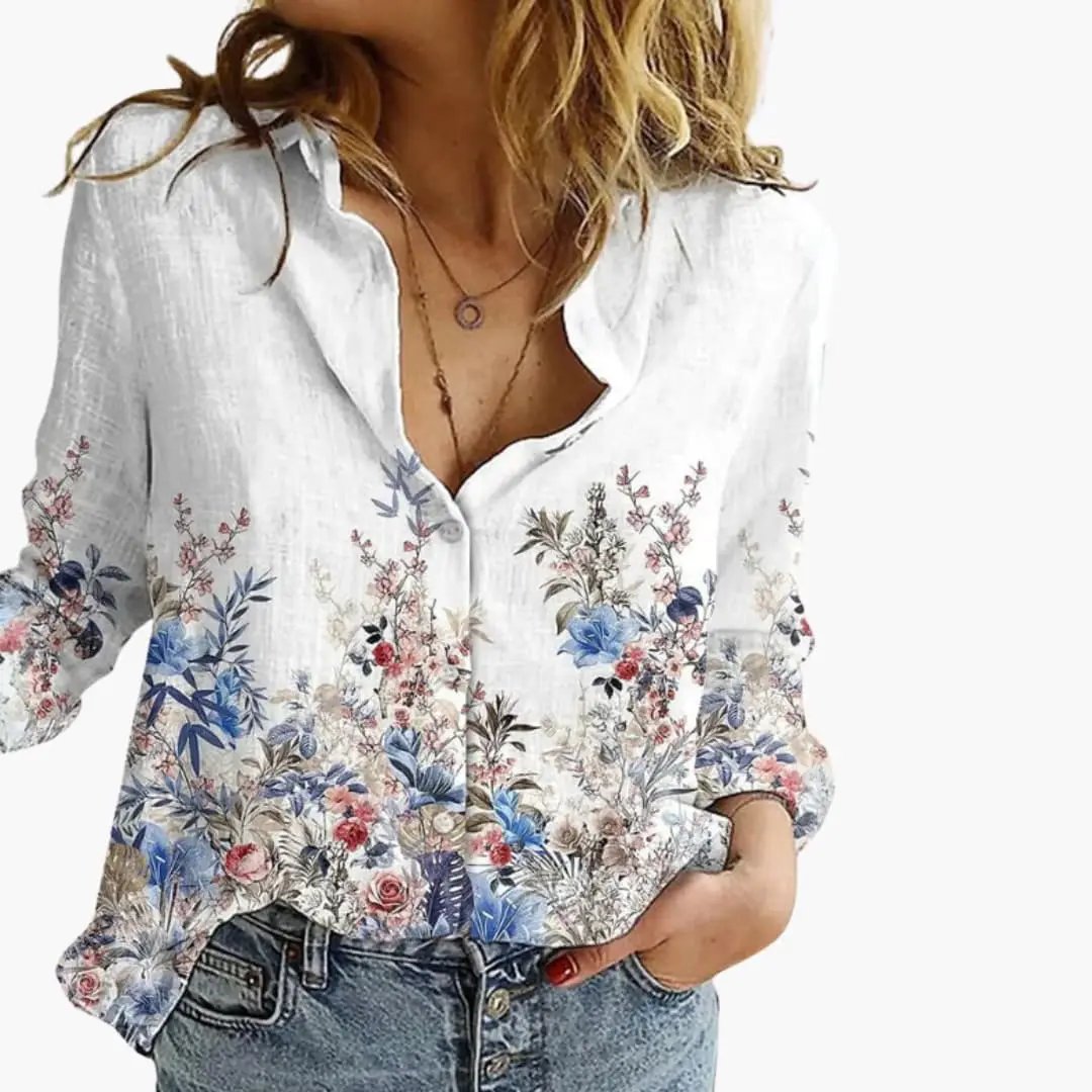 Gabriela - Women's Silk Blouse with Regular Fit