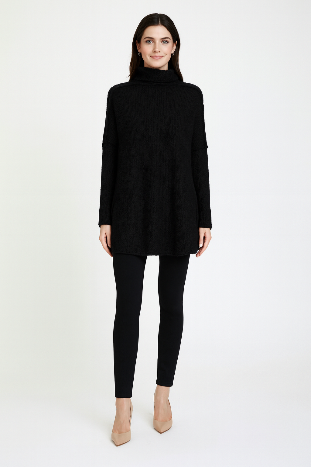 Women's Casual Turtleneck Long Sweater - photo 2