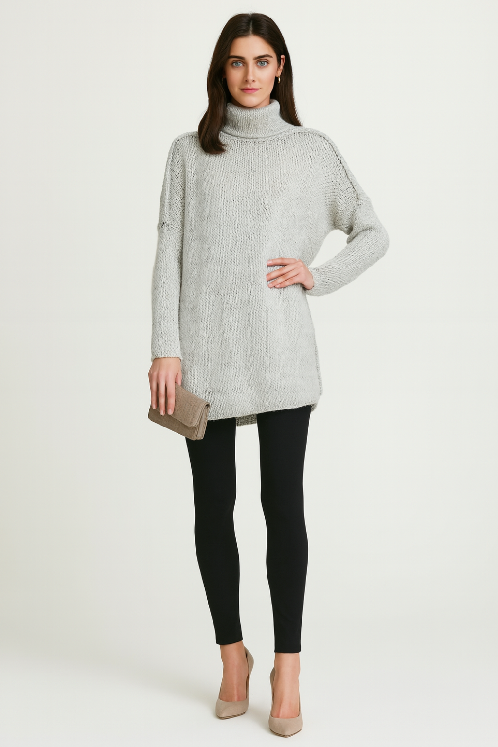 Women's Casual Turtleneck Long Sweater - photo 1