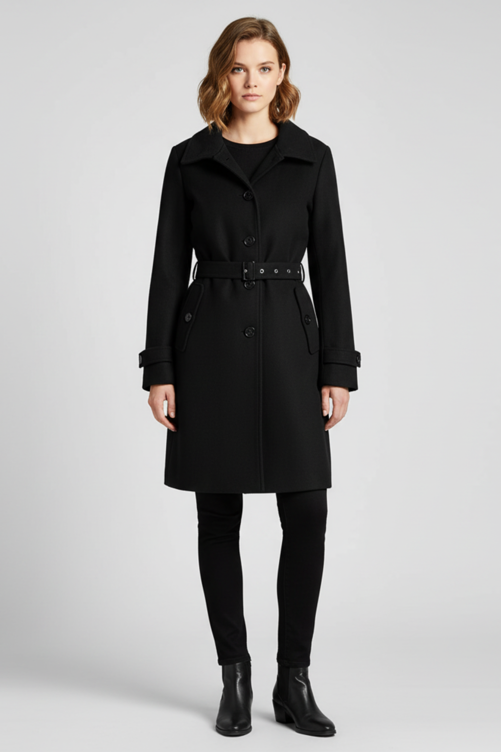 Women's Classic Belted Coat - photo 4