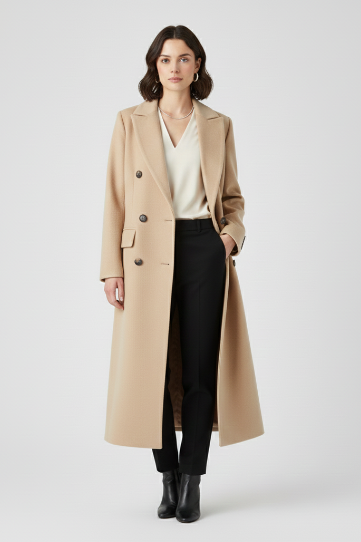 Cappotto da donna con revers e chiusura a bottoni