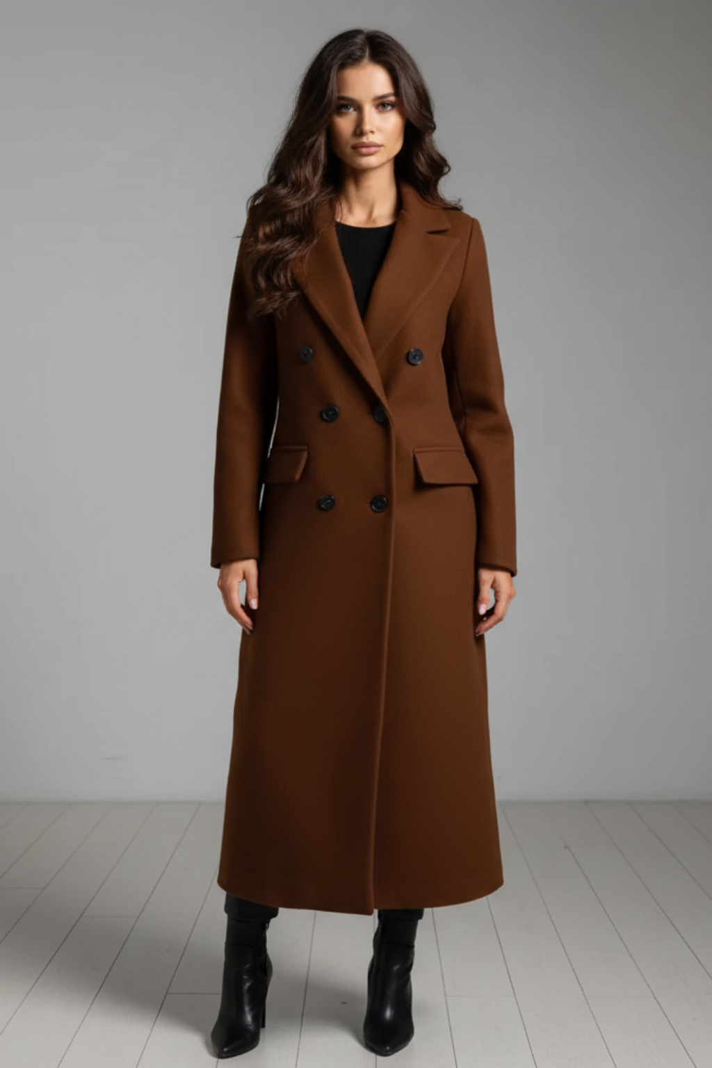 Cappotto in lana da donna aderente