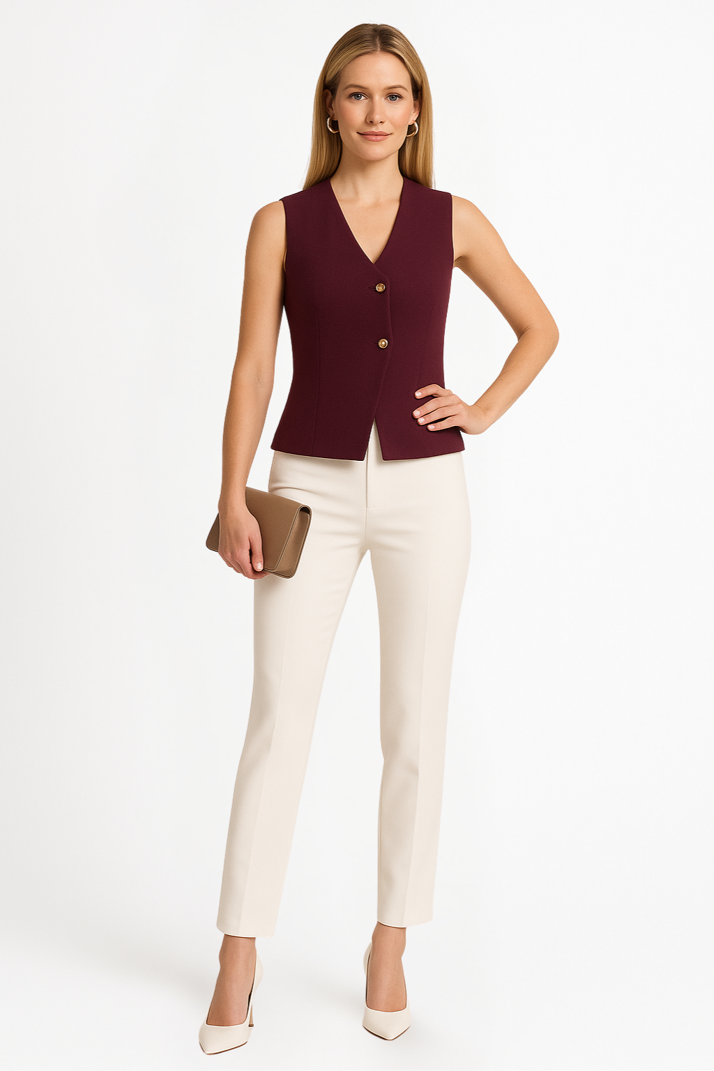 Gilet blazer senza maniche da donna, panciotto sartoriale elegante