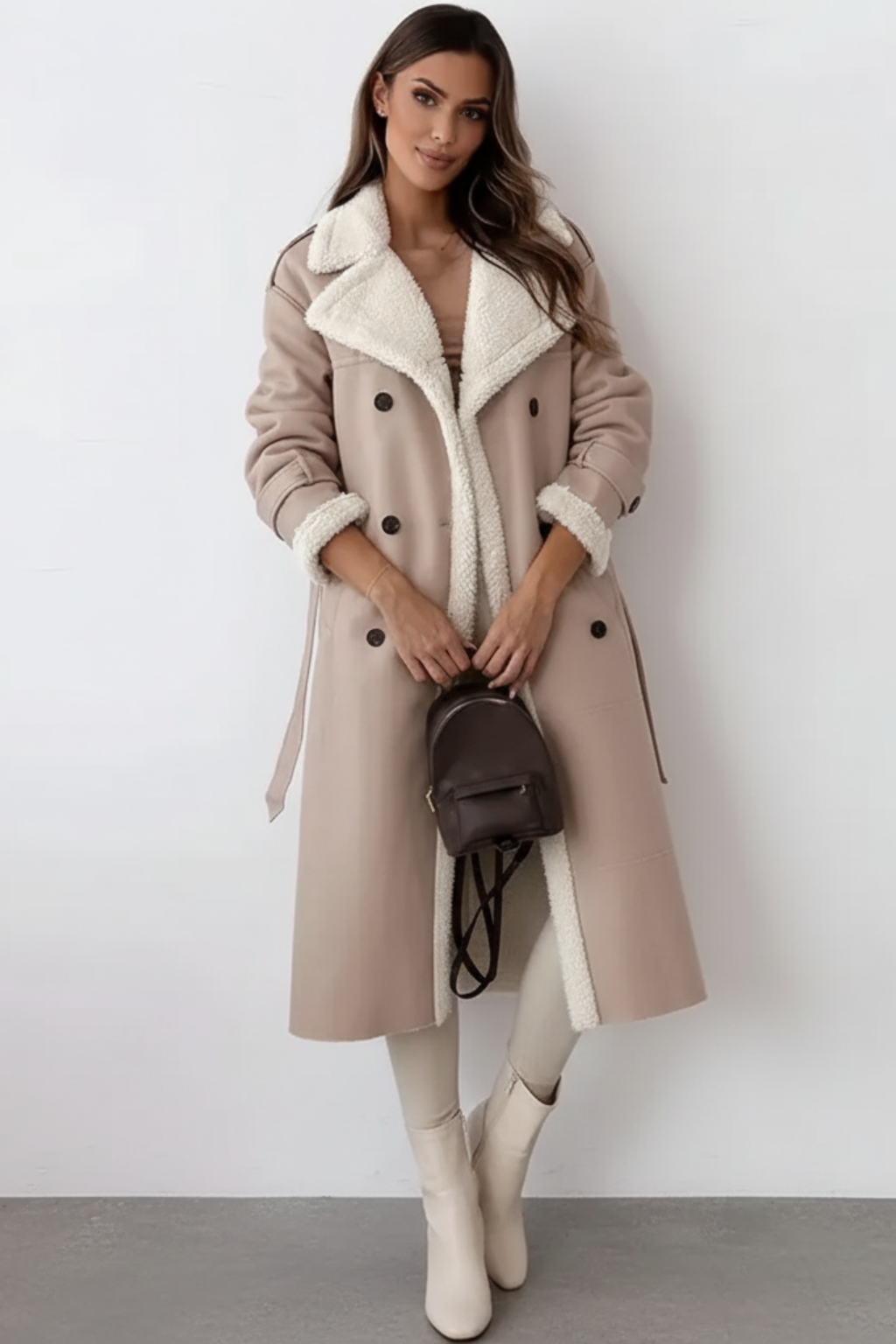 Women’s Long Shearling-Lined Trench Coat - photo 5