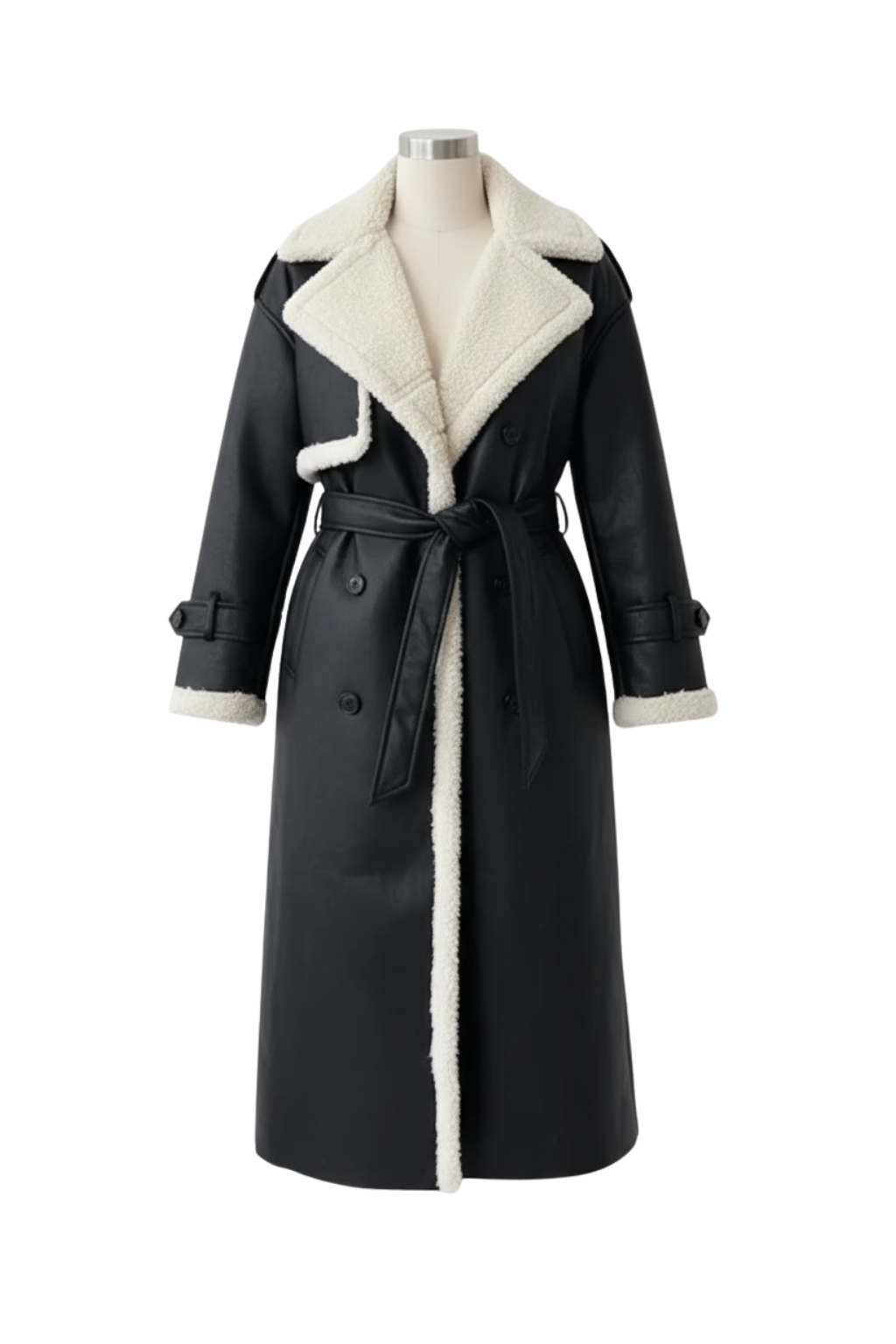 Women’s Long Shearling-Lined Trench Coat - photo 1