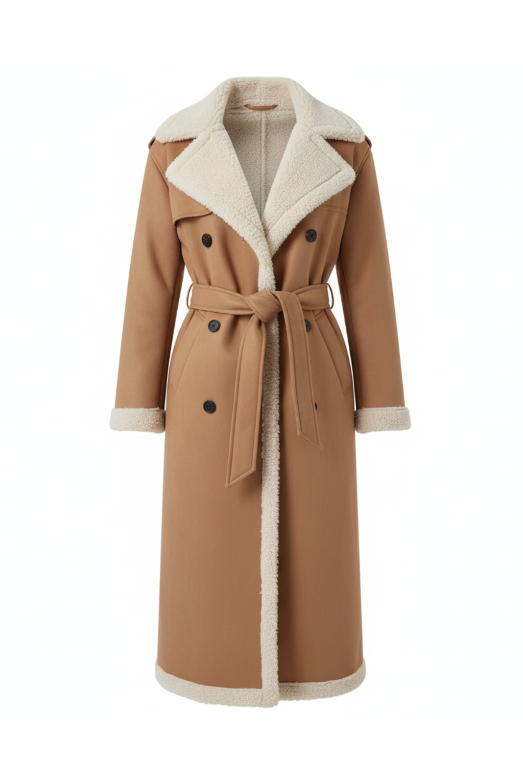 Women’s Long Shearling-Lined Trench Coat - photo 3