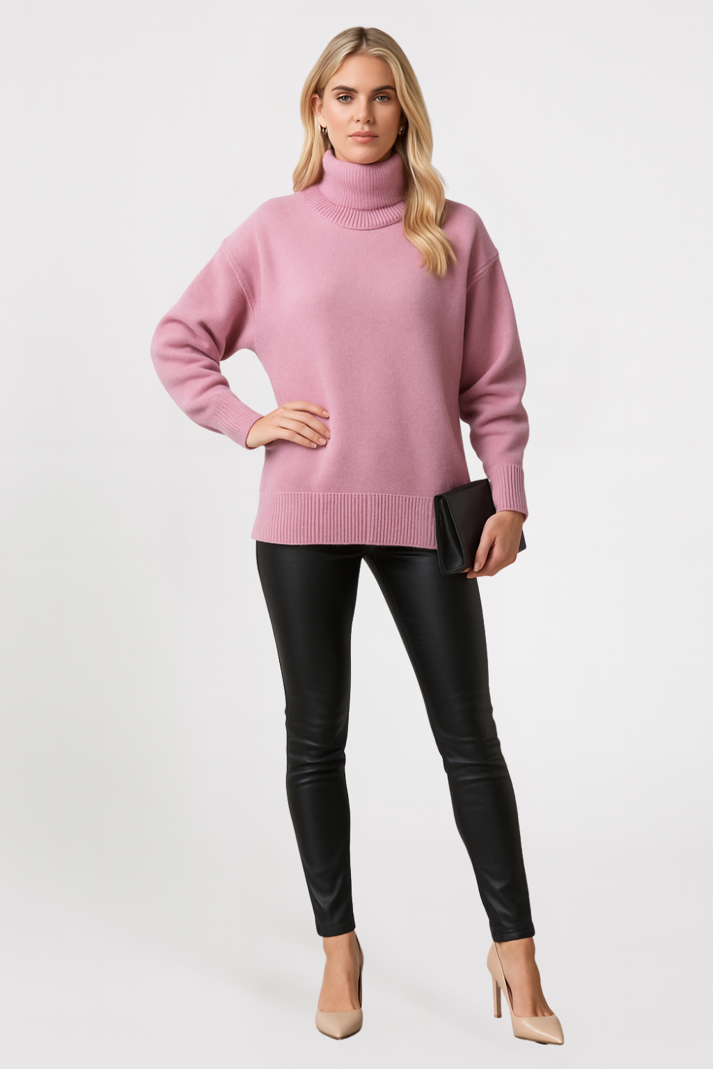 Women’s Loose Fit Turtleneck Sweater - photo 12