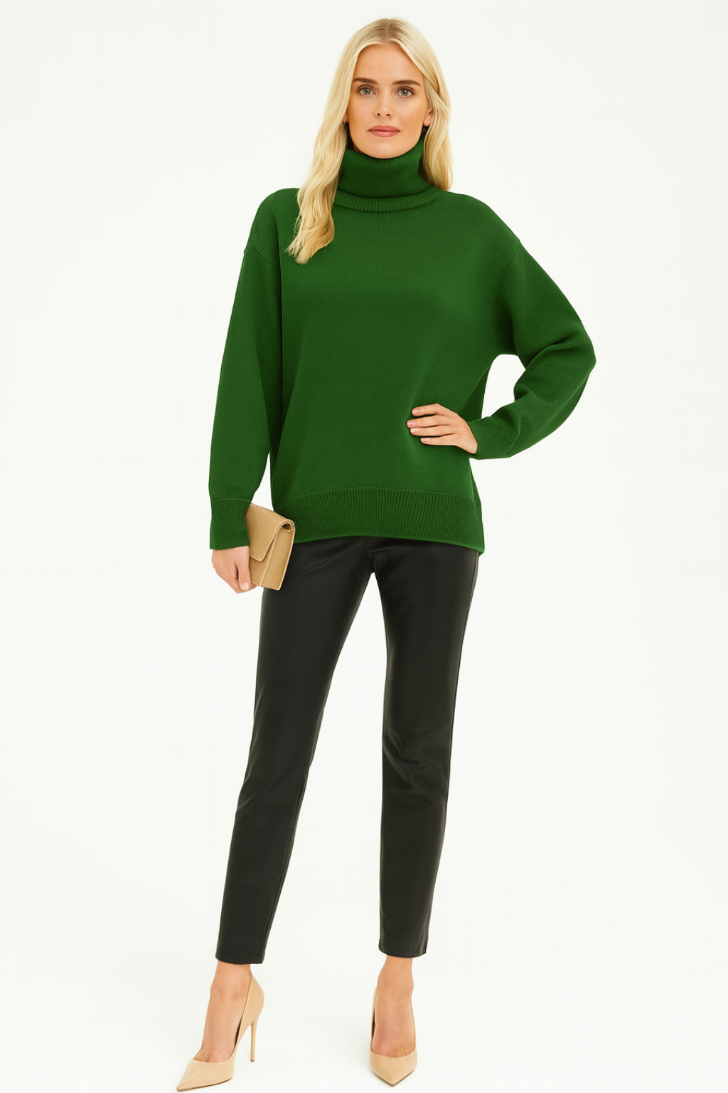 Women’s Loose Fit Turtleneck Sweater - photo 15
