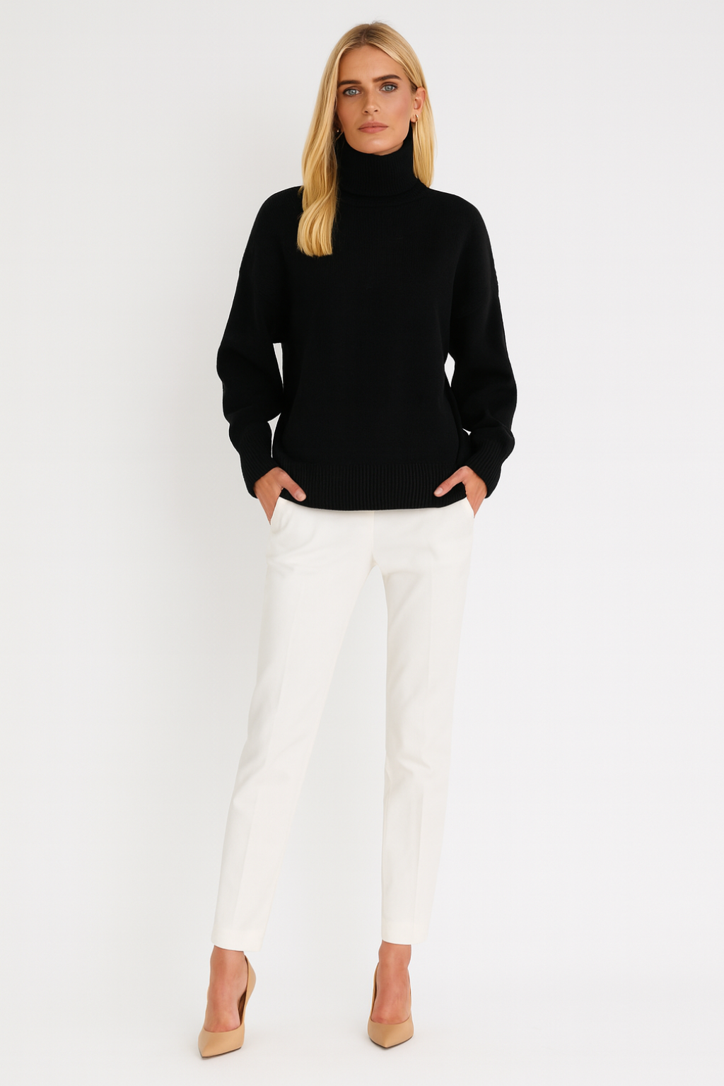 Women’s Loose Fit Turtleneck Sweater - photo 4