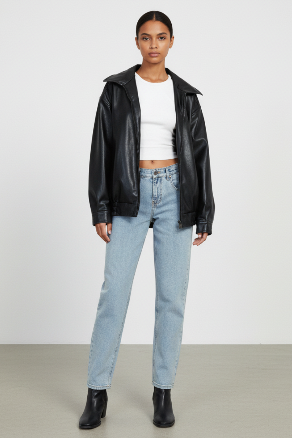 Women’s Loose Leather Jacket - photo 4