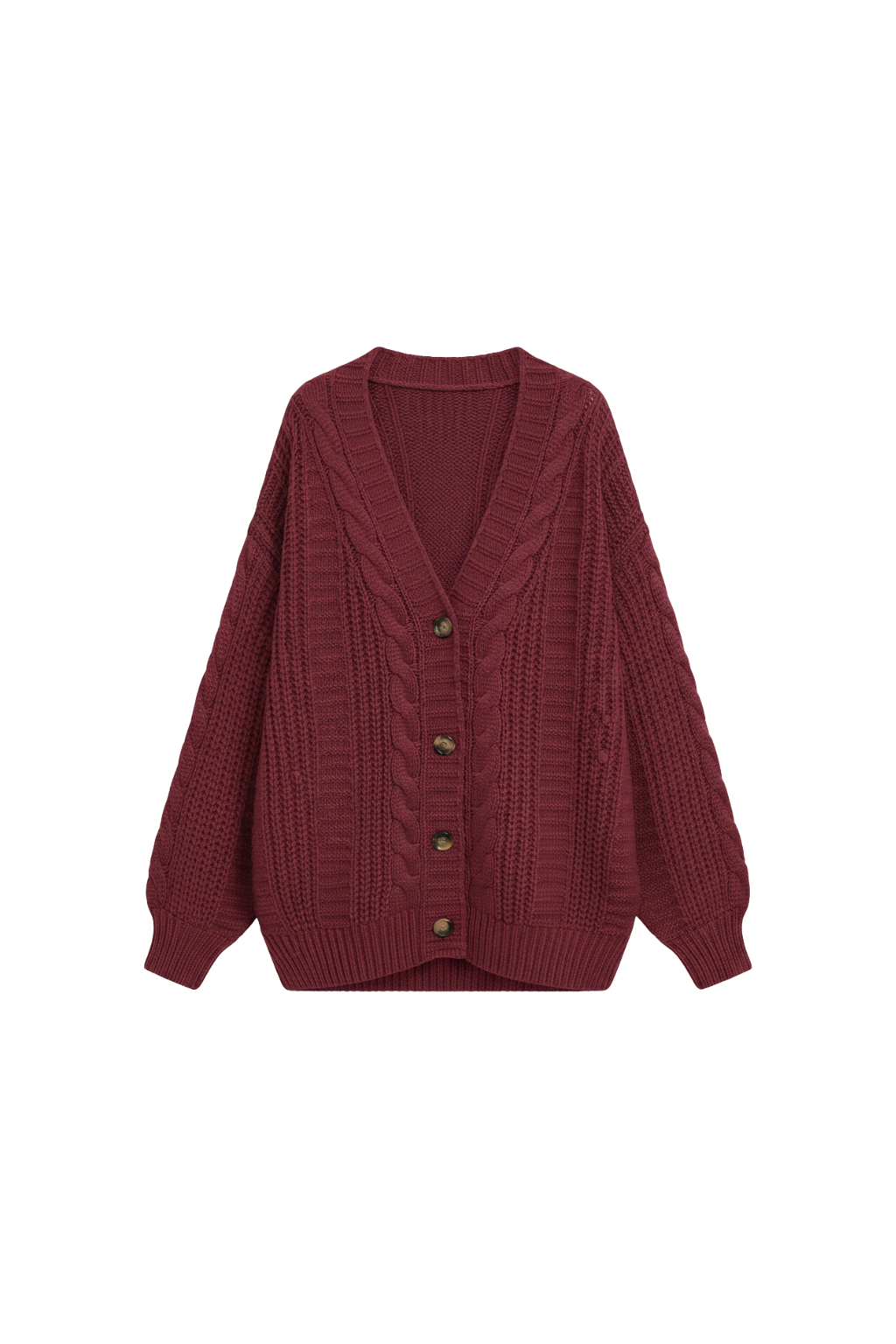 Cardigan oversize tricotat cu model împletit, pentru femei
