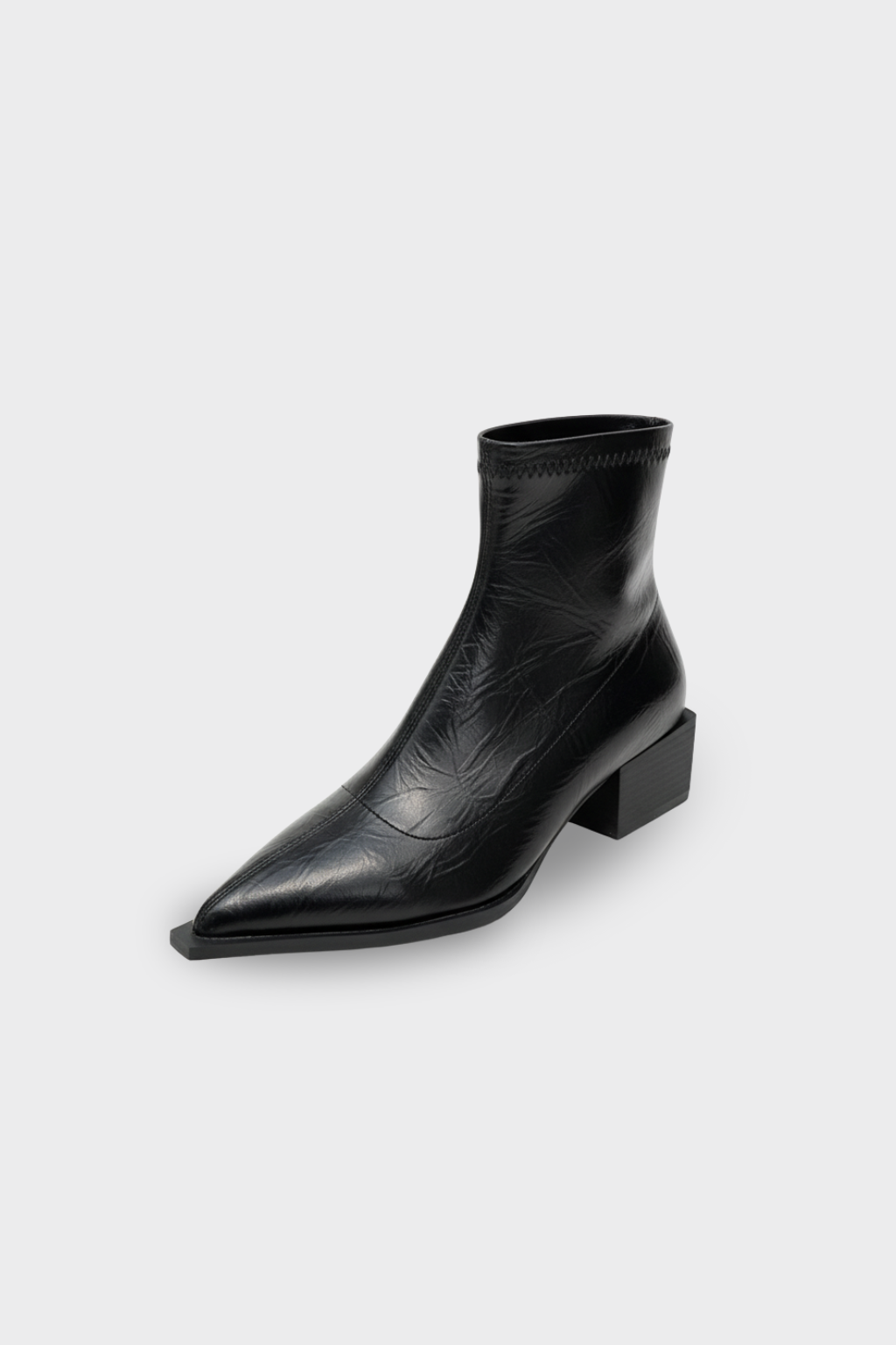 Women’s Pointed Toe Ankle Boots Low Block Heel Slip On Dress Shoes - photo 2