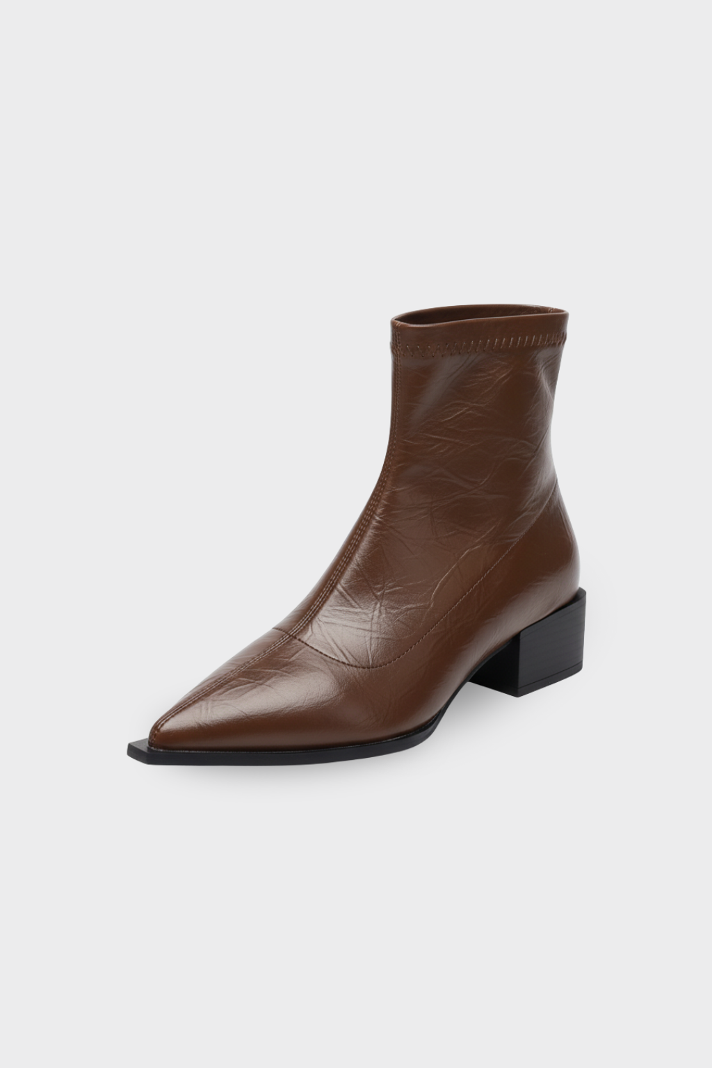 Women’s Pointed Toe Ankle Boots Low Block Heel Slip On Dress Shoes - photo 1
